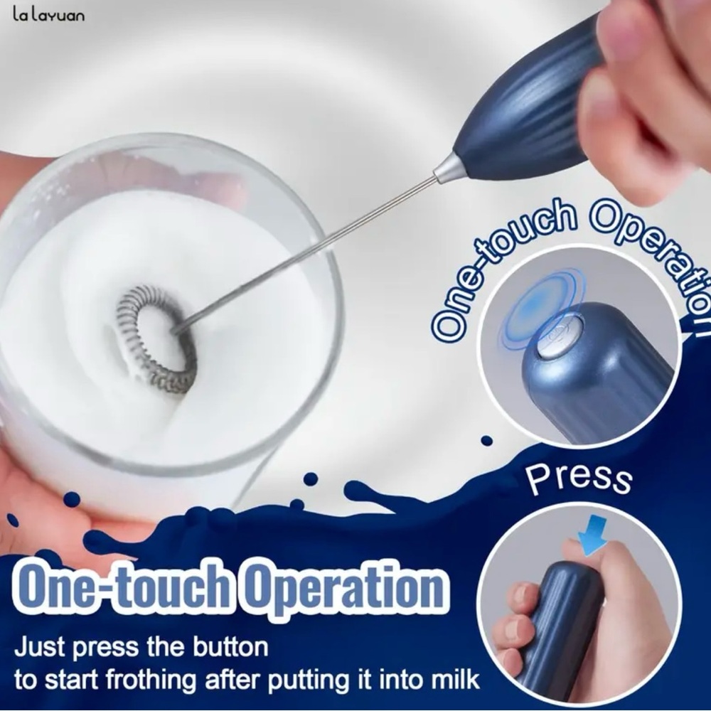 Lalayuan Powerful Electric Milk Frother, Color White - Picture 6 of 9